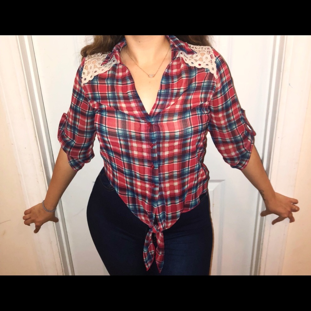 Rue 21 Plaid/Lace Shirt 🤠